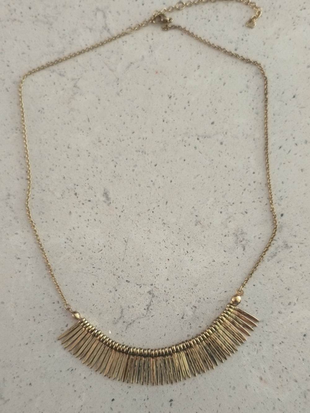 Gold Fringe Pendant Necklace - Women Jewelry